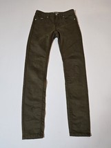 Stradivarius Pants Women&#39;s 2 PUSH UP Skinny Dark Olive 5 Pockets Stretch - $26.51 CAD