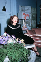 Joan Crawford rare color at home by fireplace 1940's 18x24 Poster - $23.99