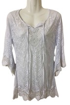 Mad Style Beach Cover Up White Tear Drop Semi Sheer  Small to Medium - $14.31