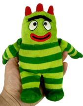 TY Beanie Baby Plush Yo Gabba Gabba Brobee Monster Unibrow Green Stripes 8&quot; mini - £6.39 GBP