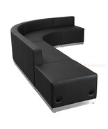 Black White Leather* L-Sectional Reception Office Hotel Conference Livin... - $5,080.07 CAD