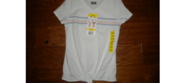 Puma Girls Size Small 7/8 White Front Ties Short Sleeve T-Shirt NWT - £6.46 GBP