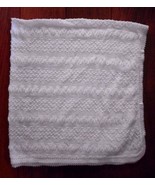 Vintage Baby Blanket Christening Lacy Knit White Baptism Morval Acrylic ... - $39.15