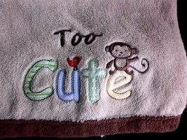 Child of Mine Carters Tan Brown Monkey Baby Blanket TOO CUTE Plush Security - £15.29 GBP