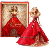 Year 2013 Barbie Collector Edition Doll  HOLIDAY BARBIE 2014 in Red Classic Gown - £55.81 GBP