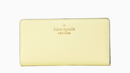 New Kate Spade Staci Large Slim Bifold Wallet Saffiano Leather Lemon Fondant - £45.48 GBP