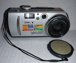 Sony Cyber-Shot DSC-P50 2.1MP Digital Camera Silver 16MB SD Card Vintage - £29.30 GBP