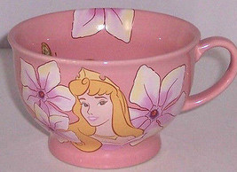 Disney Store Sleeping Beauty Aurora Pink Flowers Butterflies Coffee Mug - £39.40 GBP