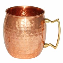 Hammered Copper Moscow Mule Mug Handmade of 100% Pure Copper, Brass Handle - £16.17 GBP+