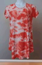 Bobbie Brooks Womens Shirt Dress Plus Size Large Red White Tie Dye Soft ... - $13.81
