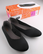 JSport Womens Black Doreen Flats Fabric Shoes NEW - $373.07 MXN