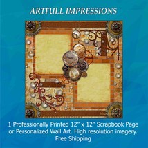 BRICKWORK &amp; GEARS – Steampunk-Inspired  Personalized Wall Art or Scrapbo... - $403.44 MXN
