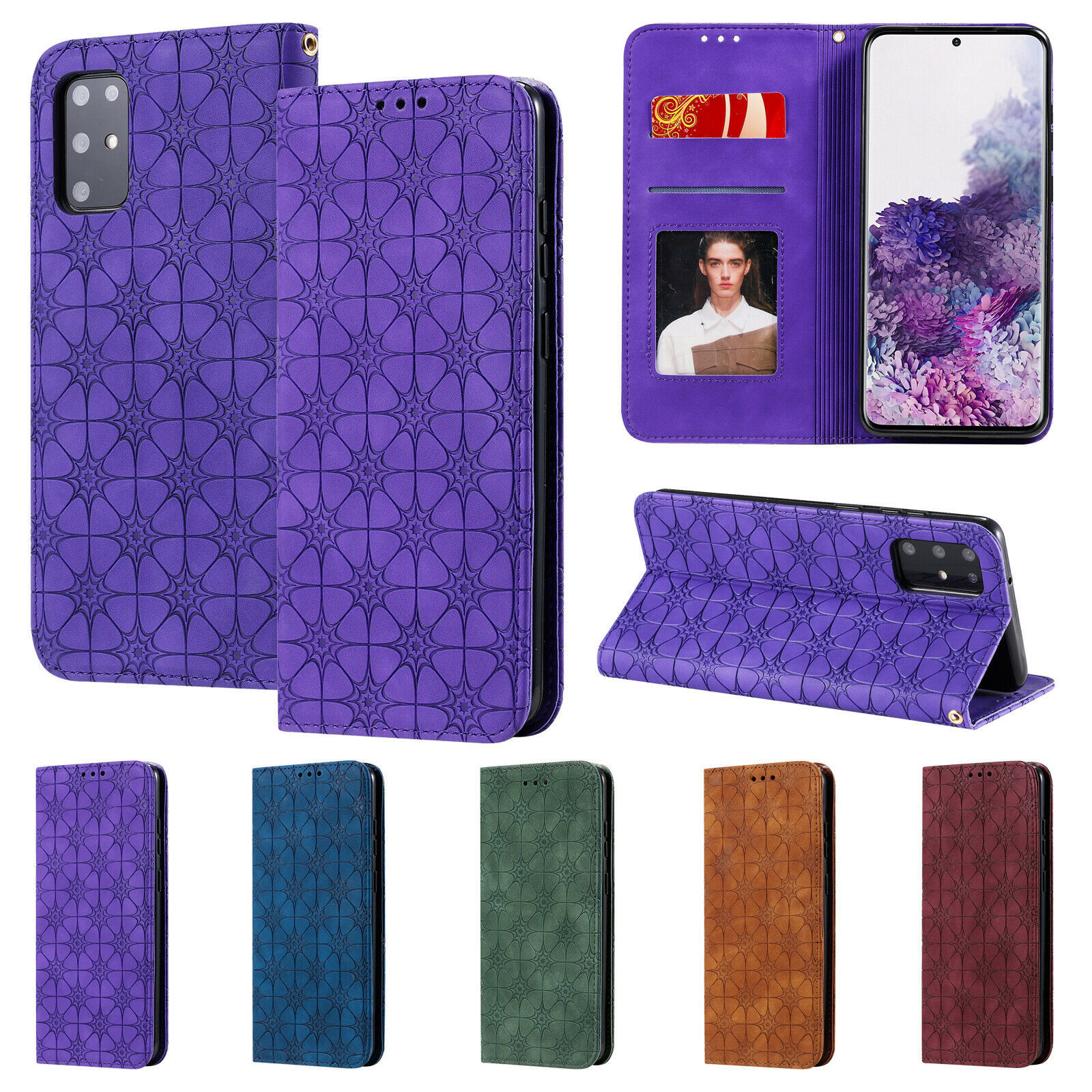 Retro Leather Flip Wallet Case Cover For Samsung Galaxy S20/A71/Note 10 Lite/A91