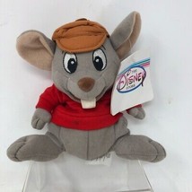 The Disney Store The Rescuers Bernard Bean Bag Mouse Plush Toy Gray Red 6 in - £5.46 GBP