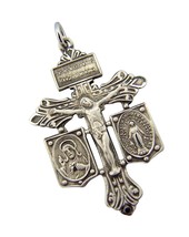 Sterling Silver Pardon Crucifix with Scapular and Miraculous - £186.15 GBP