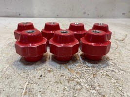 7 Quantity of Red Octogonal Insulators 11mm Bore 51mm OD 51mm Tall (7 Qu... - $27.07