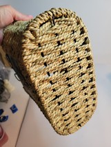 Wicker Wine Basket with handle and Metal Plate with Grape Cluster Design image 5