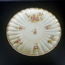 Warwick Rose Pattern Chop Plate 12&quot; Round Platter Scalloped Gold Edge Pink Flora - £31.56 GBP