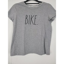 Rae Dunn T Shirt Small Womens Bike Grey Short Sleeve Crew Neck Pullover - £12.65 GBP