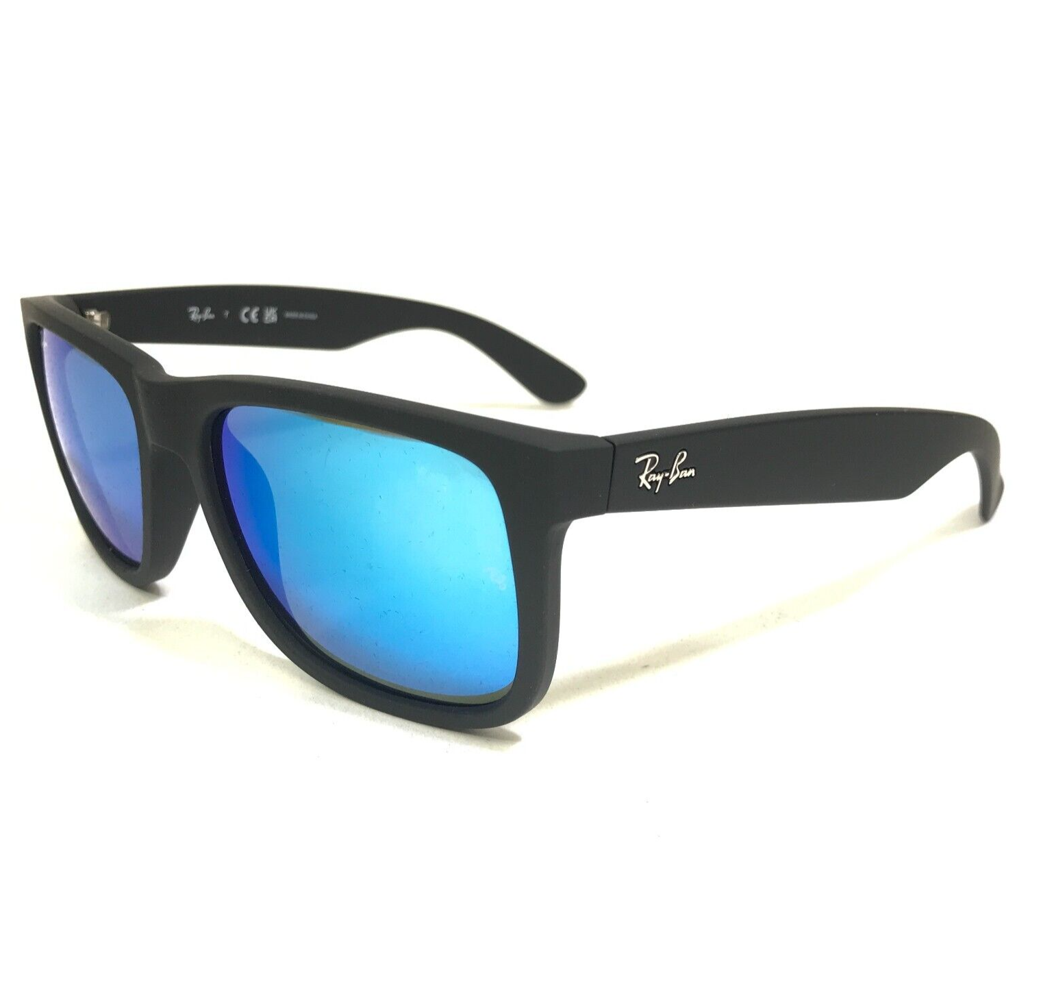 Ray-Ban Sunglasses RB4165 JUSTIN 622/55 Matte Black Frames Flash Blue Lenses - $102.63