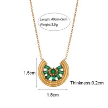 2022 New Design Cute Green Crystal Zircon Stone Lemon Shape Pendant Necklace Stu - £26.11 GBP