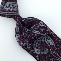 Brioni Italy Tie Wine/Gray/Black Art Nouveau Necktie Luxury Silk New XL ... - $168.29