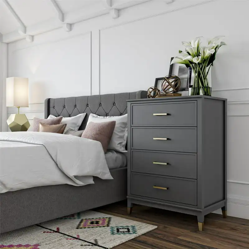 Cosmopolitan Westerleigh 4 Drawer Dresser, Graphite Gray Black lip liner Ra refr - £682.25 GBP