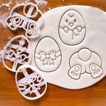Easter cookie cutter chick rabbit egg bunny butt 3D biscuit mold embosser stamp  - £10.41 GBP