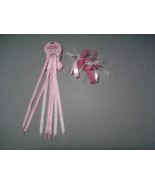 New Breast Cancer Awareness 2 pair shoe lace 1 bow ribbon hair dress   - £8.15 GBP