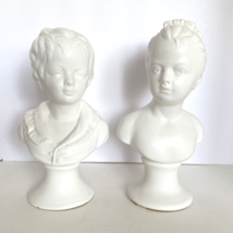 Porcelain Busts Napcoware Brother Sister Vintage Japan Ceramic Statue Victorian - £29.85 GBP