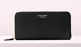 New Kate Spade Cameron Large Continental Wallet Saffiano Leather Black - $66.41