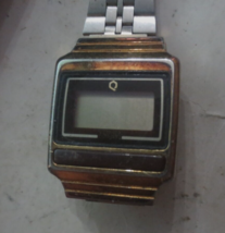 Vintage Timex Q Digital Watch Women Gold Tone Sliding Buckle Band Not tested - £14.59 GBP