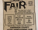 1977 Anderson County Home Improvement Fair Vintage Print Ad Advertisemen... - $7.91