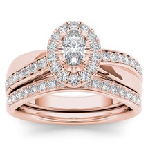 Authenticity Guarantee 
14K Rose Gold 3/4ct TDW Oval Cut Diamond Halo Engagem... - £1,678.31 GBP