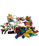 80pc Lot Vintage 60s 70s 80s Toys Wooden Blocks Tomy Camera Teacups Fire... - €25,57 EUR