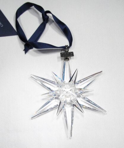 Estate Swarovski 2005 Large Crystal Snowflake Ornament Original Box Papers C1954 - $162.86