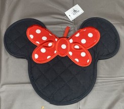 Disney Parks Minnie Mouse Quilted Black Pot Holder Mousewares Kitchen Hot Pad - £14.93 GBP