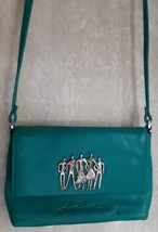 Laurel Burch SMALL Crossbody Bag Teal Leather RR - £19.60 GBP