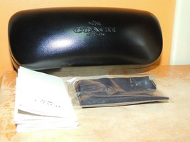 Coach Sunglass Case Eye Glass Black Lined Large with Original Wrapped Cloth NWOT - £10.60 GBP