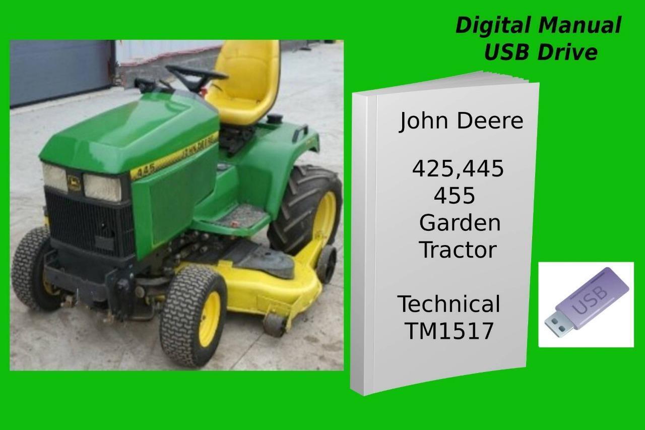 John Deere 425  445 &amp;  455 Lawn and Garden Tractor Technical Manual See ... - $23.74