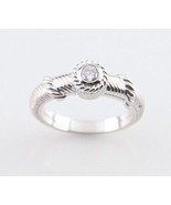 Judith Ripka Sterling Silver CZ Cable Stacking Ring Size 9.75 Great Cond... - $120.37