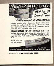 1953 Print Ad Freeland Metal Boats Luma Top Featherweight Aluminum Sturgis,MI - £7.37 GBP