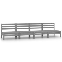Garden Middle Sofas 4 pcs Grey Solid Pinewood - £122.37 GBP