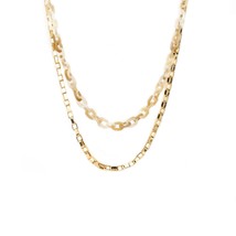 Marlyn Schiff double resin/metal link necklace in Gold - size One Size - £26.65 GBP