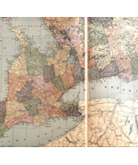 1917 Ontario Fold Out Map Atlas Of The World Antique Canada WW1 Era DWUU1B - $729.90 MXN