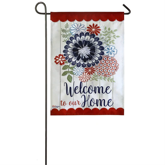 Meadow Creek Americana Floral Decorative Suede Garden Flag- 2 Sided,12.5... - $14.84