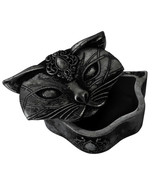 Alchemy Gothic Sacred Cat Ailouros Trinket Jewelry Box Lid Black Resin G... - $24.95