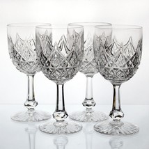 Baccarat Colbert Cut Goblets 4pc Set, Antique French Crystal Wine Glasses 6 3/4&quot; - £255.86 GBP