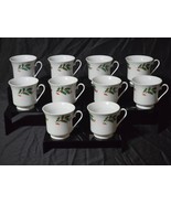 Set Of 10 Coffee Tea Cups Holly And Berries Pattern - Christmas Holidays... - $23.21 CAD
