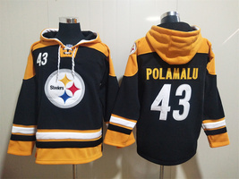 Troy Polamalu Steelers Black Lace-Up Pullover Hoodie - $79.00